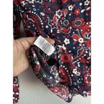 Talbots Womens Classic Cotton Button Down Shirt Picnic Paisley Navy Red Size SP Photo 10