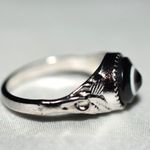 Source Unknown Thrilling Black/Gray (Insight) Evil Eye Silver Tone Etched Band Sizes 8& 11 Ring Photo 3