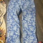 J MCLAUGHLIN LEXI Womens Sz 10 Blue White Peacock Floral Print Stretch Je… Photo 1