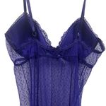 Vintage Blue Violet Lace Mesh Ruffled Spag Strap Padded Slip Dress Chemise M Purple Size M Photo 2