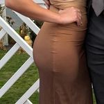 Strapless brown ombré bodycon maxi dress Photo 0