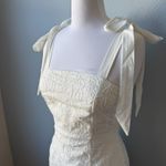 Lulus Lovable Aesthetic White Embroidered Tie-Strap Mini Dress Size Small Photo 5