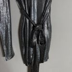 NBD Revolve Aoki One Shoulder Mini Dress Women's Small Silver Metallic Party Photo 9