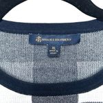 Brooks Brothers  Women’s Short Sleeve Gingham Sweater Top Navy Blue/White Size XL Photo 6