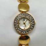 Elizabeth Taylor women gold tone watch 24mm round mop dial up to 7.5” running Photo 0