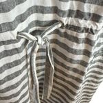 IZOD Gray White Striped Linen Cotton Sleeveless Collared Knee Length Dress XXL Photo 4