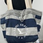 Striped Gray and Blue Tote Bag Photo 0