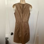 Badgley Mischka  "Belle" Sleeveless Gold Genuine Leather Dress Sz 2 Small A Line Photo 5