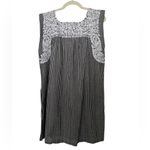 J. Marie Gingham Embroidered Dress Black Photo 3