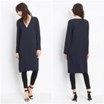 Vince  Dress V-Neck Popover Long Sleeve Tunic Navy Blue Size XS Minimalist Simple Photo 12