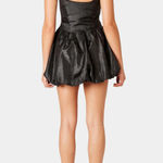 White/Silver Bubble Skirt Mini Dress White Photo 2