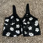 Forever 21 Black & White Floral Print Crop Top Photo 1