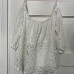 American Rag  Off-Shoulder White Lace Blouse Photo 2