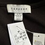 Topshop NEW  Black Bodysuit Cutout Front Ring Long Sleeve Goth Fall Mod 70s Photo 3