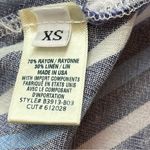 Bella Dahl  Split Hem Wide Leg Pant Multi Navy Womens Size XS Pockets Linen Blend Photo 3