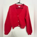 No Boundaries ❤️  Red Knit Cardigan | Rhinestone Buttons | Size L (11–13)(A189) Photo 1