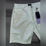 Forever 21 NWT White Shimmer Shine Slim Fit Women’s High Rise Jean Shorts Sz 32 Photo 2