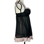 Seductive Wear by Cinema Etoile Large Babydoll Nightie Lingerie Sheer Pleated Black Photo 3