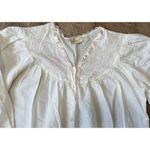 Vintage Nicole nightgown nightshirt white cotton Size S/M pink embroidery 1980's Photo 2
