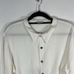 CP Shades  San Francisco Top‎ Women Large Rayon Button Up Shirt Ivory Vintage Photo 1