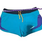 Patagonia Women's Athletic Shorts in Teal and Purple Photo 3