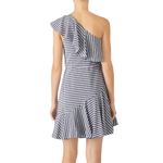 H by Halston Halston Grey Stripe Ruffle‎ Dress Size 6 Photo 6