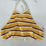 Solid & Striped  Demi Bikini Top Yellow Terry Cloth Tie High Neck Women's Size XS Photo 1