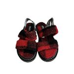 Pajar  Canada Mara Strap Plaid Faux Fur Slingback Slippers Lumberjack- Size 5-5.5 Photo 1