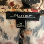 Notations Long Sleeve Abstract Cream Red Orange Scoop Neck Tunic Size Medium Photo 5