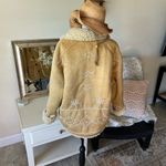 Free People NWT Driftwood tan faux suede Sherpa lined boho western penny lane coat jacket L Photo 7