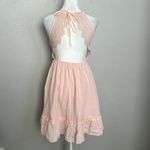 Ecowish  Crochet/Ruffle Mini Dress Pink Size Small NWT Photo 3