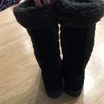 Lands' End Lands’ End Tall Black Suede Faux Fur Trimmed Boots Photo 4