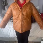 Leather Coat Orange Size M Photo 2