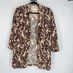 Mango MNG  NWT Women’s Tropical Linen Blend Boyfriend‎ Blazer Longline Brown XS Photo 2