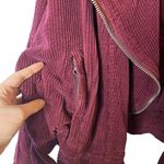 Free People Women's Red Slouchy Dolman Corduroy Moto Jacket Size M Photo 7
