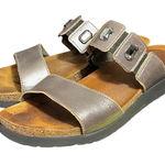 NAOT Michele Strappy Jeweled Sandals Mirror Leather Womens Size 40 US‎ 9 Silver Photo 0