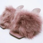 ZARA NWT-  PINK FAUX FUR SANDALS Photo 0