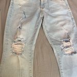 ZARA Women's  Basics Bootcut Jeans Blue Denim Distressed 5-Pockets Size 6 #7868 Photo 4