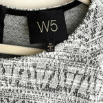 W5 Anthropologie Black and White Fringe Hem 3/4 Sleeve Zippered Aztec Blouse, M Photo 10