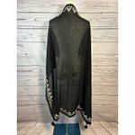 Lucky Brand  Black Embroidered Tassel Boho Bandana Shawl Wrap 42x43 Photo 1