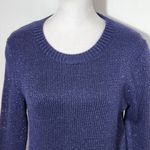 Gap  Navy Crew Neck Sweater with Silver Metallic Thread Accents NWT Size Small Photo 2