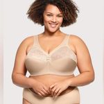 Glamorise Blush Nude MagicLift Original Support Full Coverage Wireless Bra 38G Tan Size undefined Photo 0