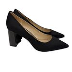 NYDJ Elysia Black Canvas Block Heel Point Toe Pumps Size 9.5 Photo 1