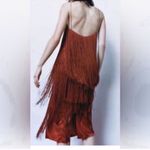 ZARA  Brown/Plum Sleeveless Fringe Midi
Dress (Size Small) Photo 2