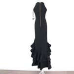 Betsy and Adam . Arielle Scuba Crepe Ruffle Slit Gown. Photo 2