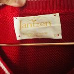 Jantzen Vintage 1950s Red White Varsity V-Neckline Long Sleeve Sweater Size XL Photo 6