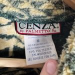 CENZA by PALMETTO Size M Fleece Shirt Jacket Reindeer Trees Geometric Green Size M Photo 1