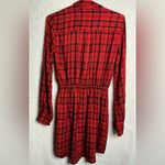 EXPRESS  Red Checkered Long Sleeve Dress size S Photo 6