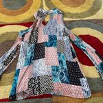 Entro Sheer Patchwork Cold Shoulder Open Shoulder Blouse Long Sleeve Top Small Photo 4