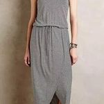 Anthropologie  Dolan Black White Striped Knit Hi Lo Cowl Neck Maxi Dress Small Photo 0